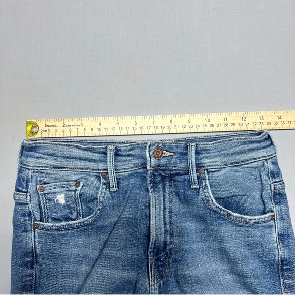 Mother The Insider Crop Step Fray Jeans in Reckless On A Shiny White Vespa Sz 25 - Picture 15 of 15